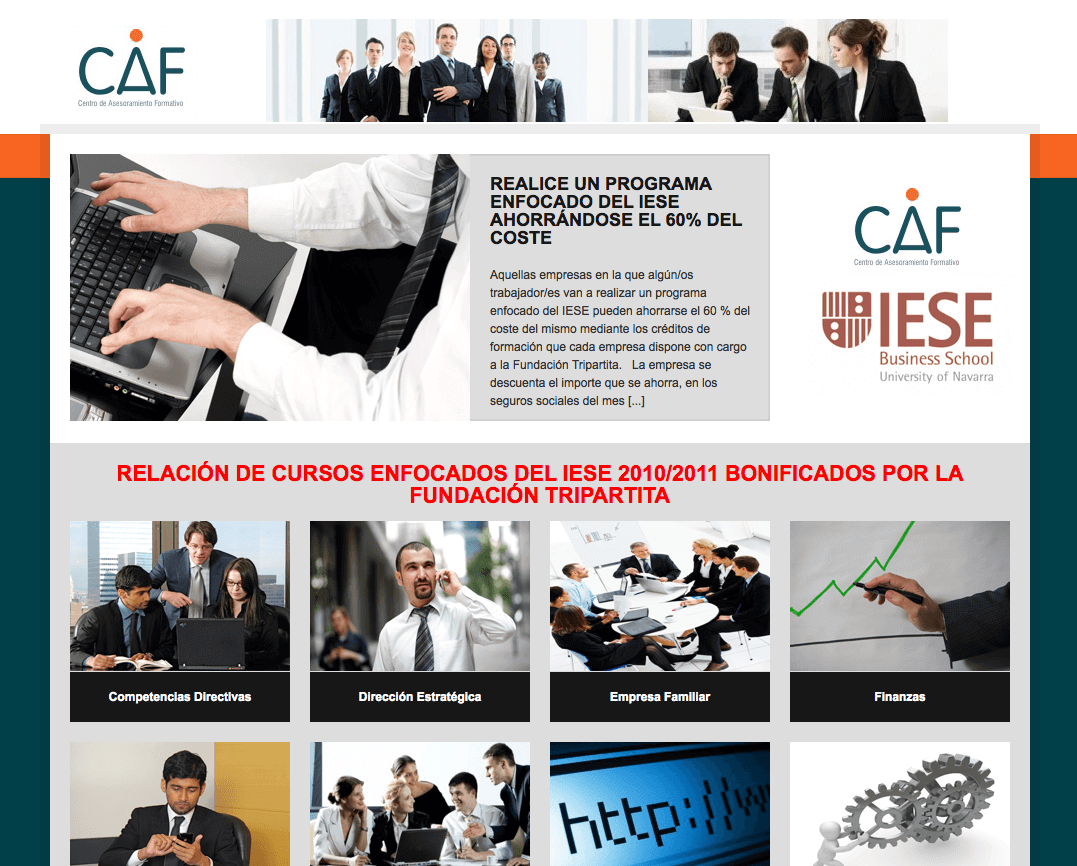 Portal web CAF (Centro de Asesoramiento Formativo)